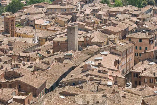Siena - Mangia'nın kuleden havadan görünümü