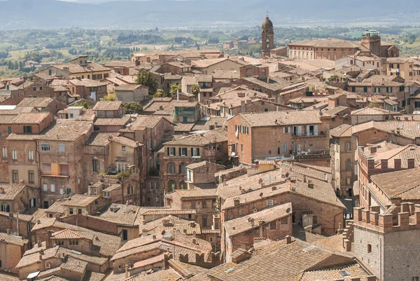 Siena - luchtfoto van Mangia de toren — Stockfoto