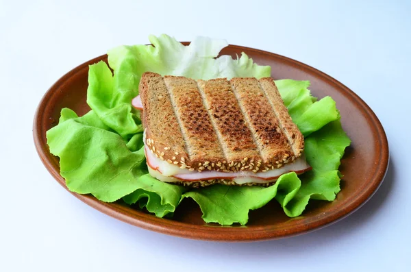 Integraal toast, ham en kaas sandwich 1 — Stockfoto