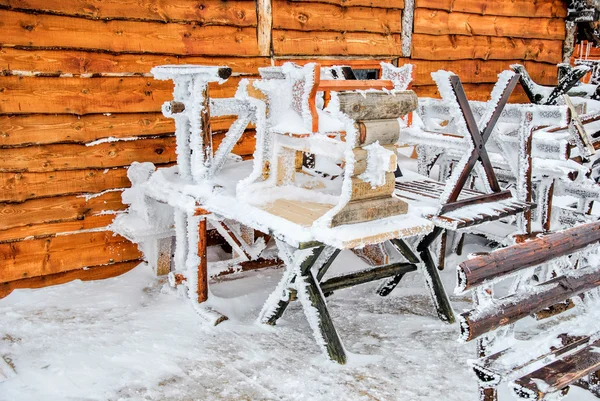 Frozen benches — Stock Photo, Image