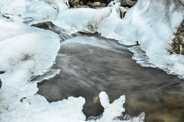 Лед и ручей — стоковое фото