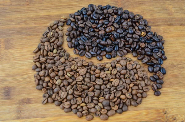 Coffe yin yang kształt — Zdjęcie stockowe