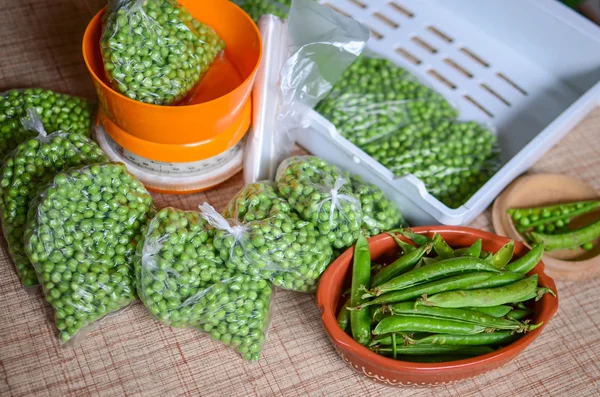 Ärter packning — Stockfoto