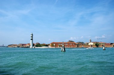 Murano Adası beyaz deniz feneri, Venedik, İtalya