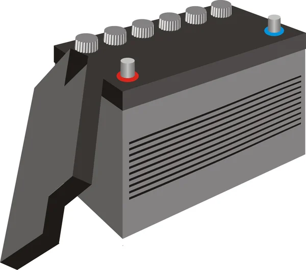 Generico nero auto batteria e copertura — Vettoriale Stock