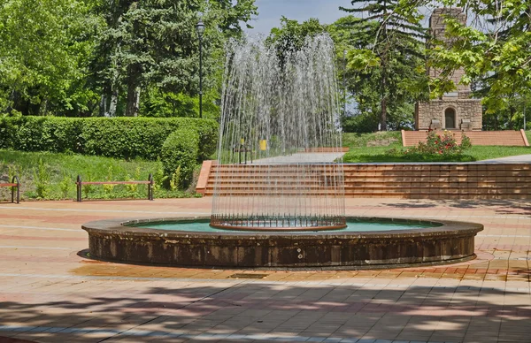 Part of public gardens - fountains and monument — Stock Photo, Image