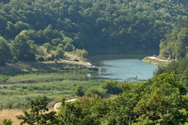 Parte superior do lago barragem — Fotografia de Stock