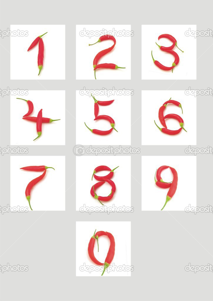 Numbers made from chili — Stock Photo © vili4545 32029589