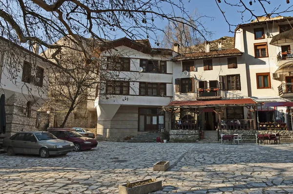 Melnik Bulgarien März 2012 Alte Traditionelle Häuser Vor Dem Hintergrund — Stockfoto