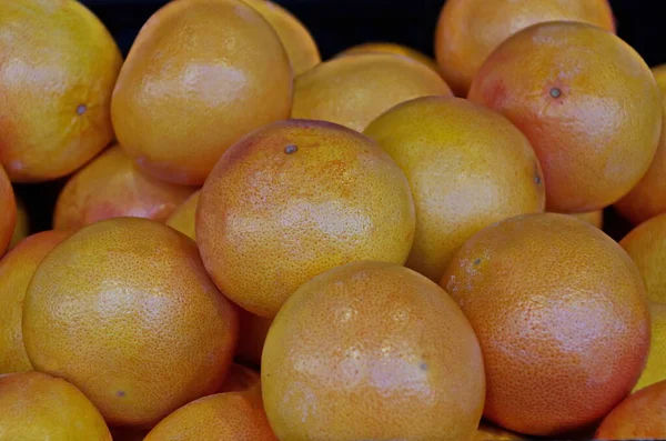 Pozadí Hromady Čerstvého Zralého Grapefruitového Ovoce Sofie Bulharsko — Stock fotografie
