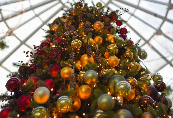 Winter Neujahrsdekor Dekoration Weihnachtsbaum Unschärfe — Stockfoto