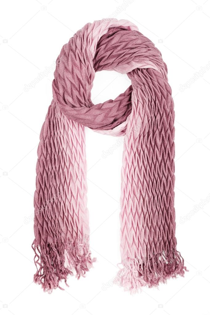 A scarf is lilac corrugated isolated on a white background