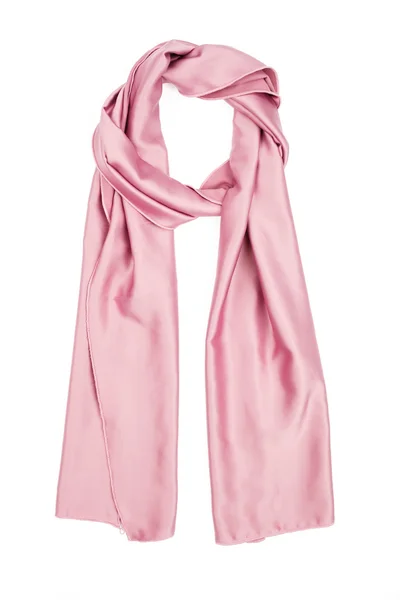 The scarf pink silk, isolated on a white background — Stock Photo, Image