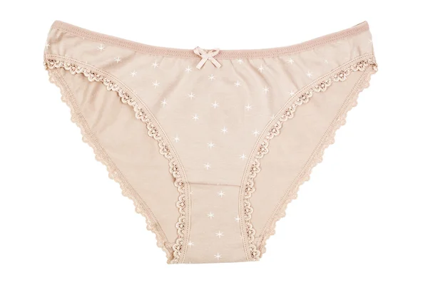 A women's cotton panties brown flowered — Stock Photo, Image