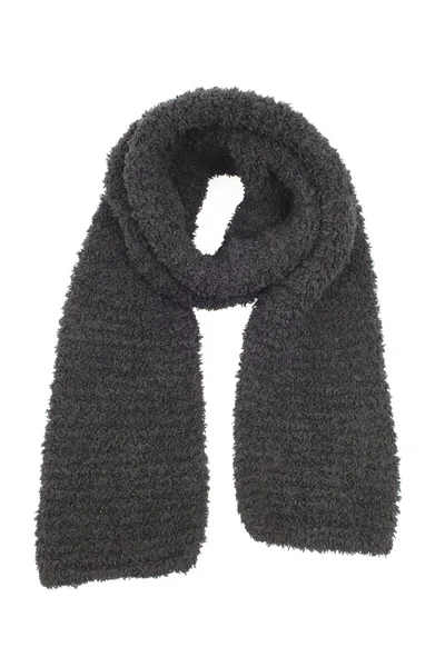 A black wool knitted scarf — Stock Photo, Image