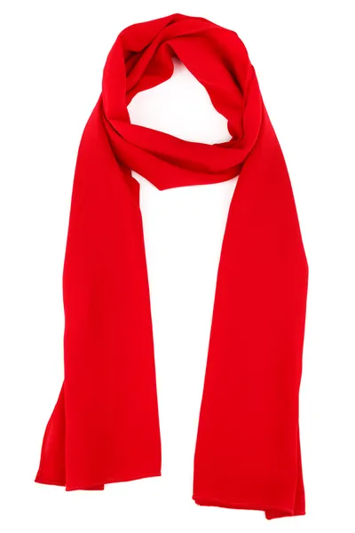 Red silk scarf on a white background — Stock Photo, Image