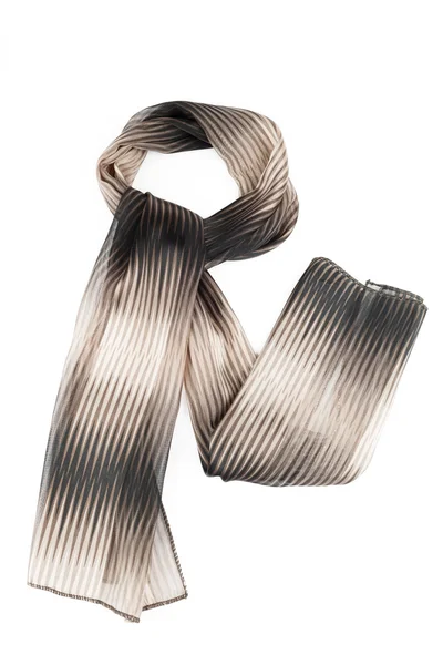 Scarf of brown and grey color on a white background — Stock Photo, Image