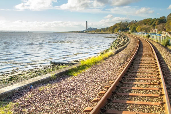 Railway tracks at Culross Scotland — Stock Photo, Image