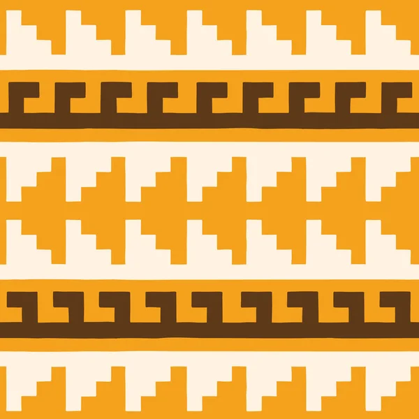 Hand Drawn Earthy Tones Tribal Vector Seamless Pattern Navajo Graphic — Image vectorielle