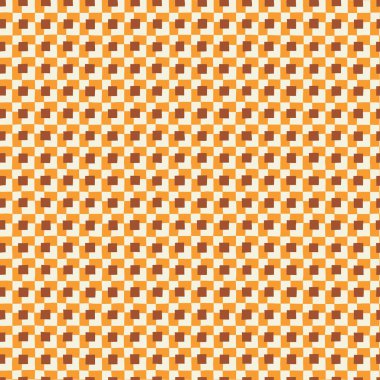 Retro Geo Squares Checks Hand Drawn Vector Seamless Pattern. Vintage Geometric Print Nostalgia FAshion Background