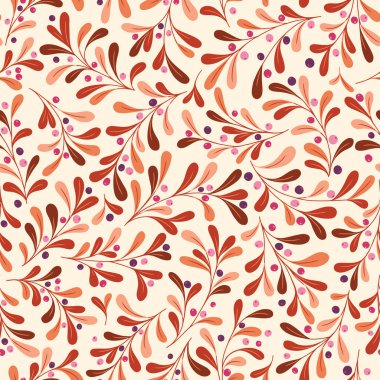 Vahşi Orman Yeşilliği ve Çilek Vektörü Kusursuz Allover Deseni. Yabanmersini dalı. Şükran Günü Grafik Baskısı. Festivalsel Botanik Tasarımı