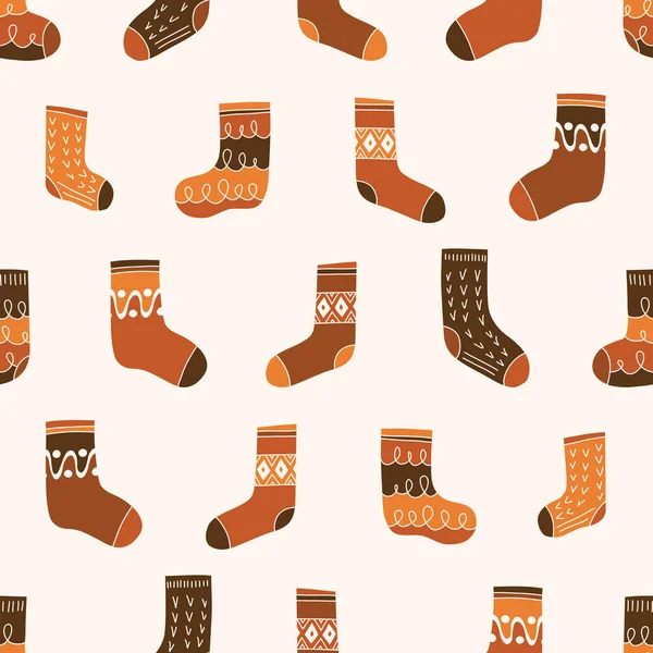 Πολύχρωμο Retro Πλεκτές Κάλτσες Διάνυσμα Μοτίβο Χωρίς Ραφή Χέρι Daawn — Διανυσματικό Αρχείο