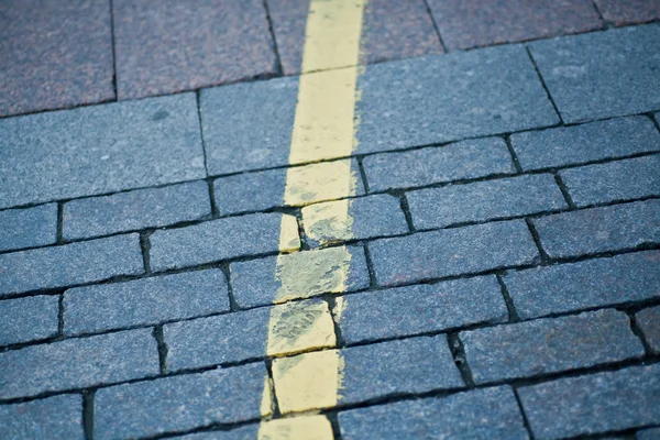 Asphalt with yellow stripe — Stock Photo, Image