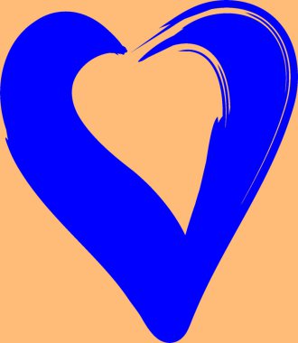 Mavi kalp çizim