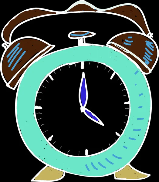Drawing blue clock — Stock Photo, Image