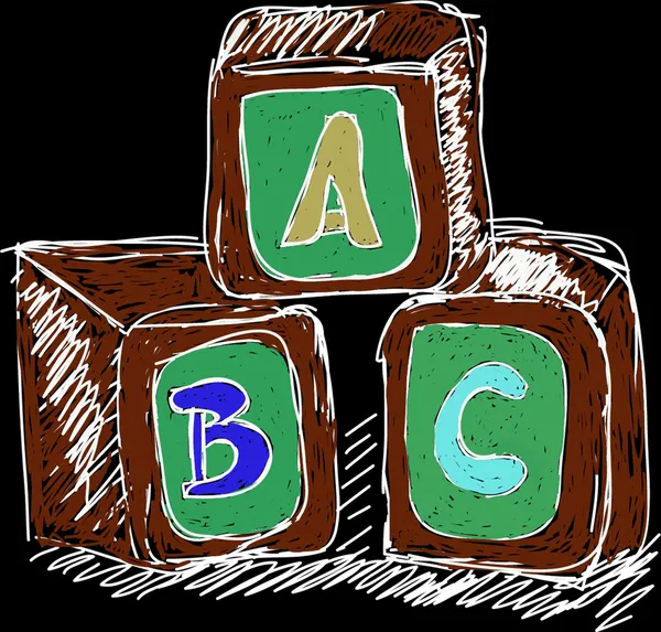 ABC kostki w kolorze — Zdjęcie stockowe