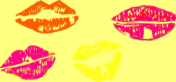 Llustración de los labios de las mujeres — Foto de Stock
