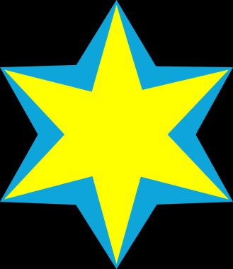 Mavi kenarları sarı yıldız