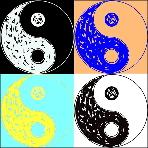 Yin yang sembolleri — Stok fotoğraf