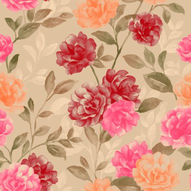 canlı çiçek desenli yinelenen