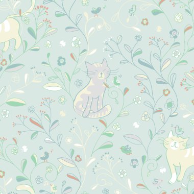 canlı çiçek kedilerle yinelenen