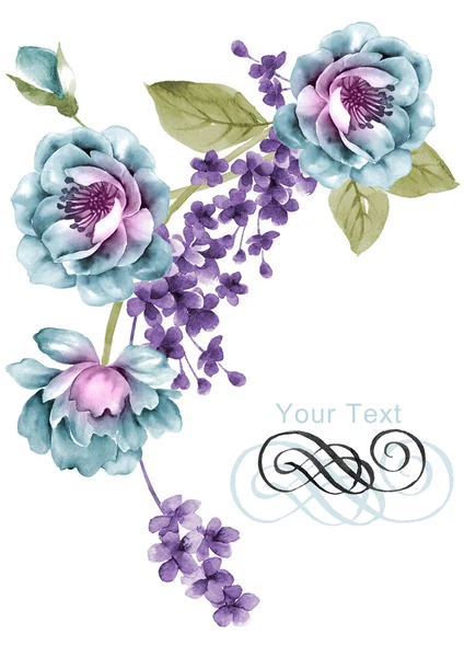 suluboya resimli çiçekler