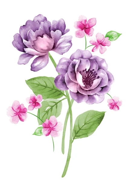 suluboya resimli çiçekler