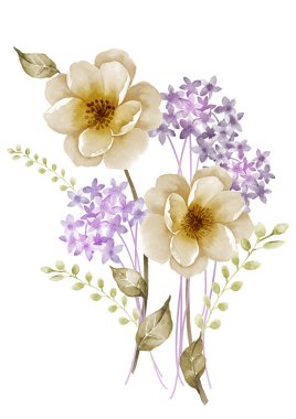 suluboya resimli çiçekler