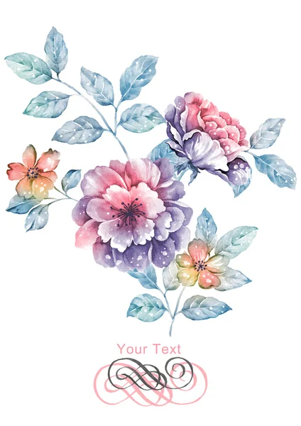 Flores de aquarela — Fotografia de Stock
