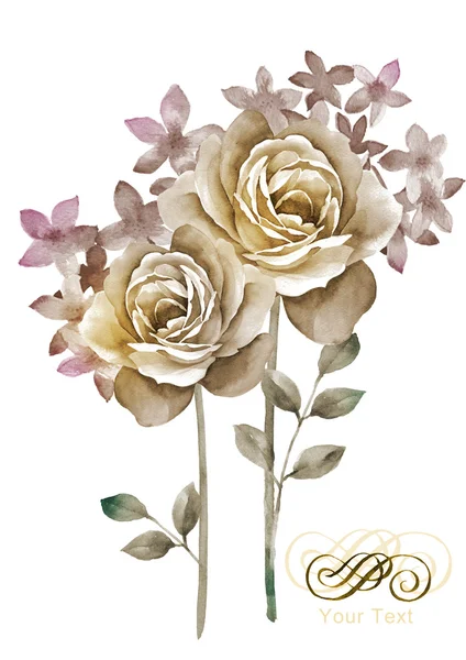 Watercolor illustration flower — Stock Photo, Image