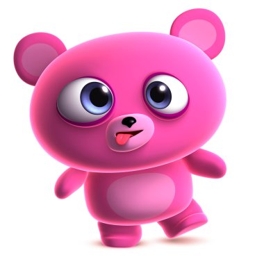 deli pembe bir ayı