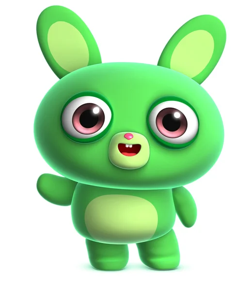 Cute green bunny — Stockfoto