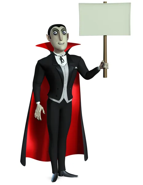 Count Dracula holding blank — Stock Photo, Image