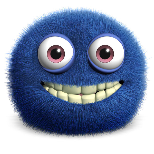 Blue cute monster