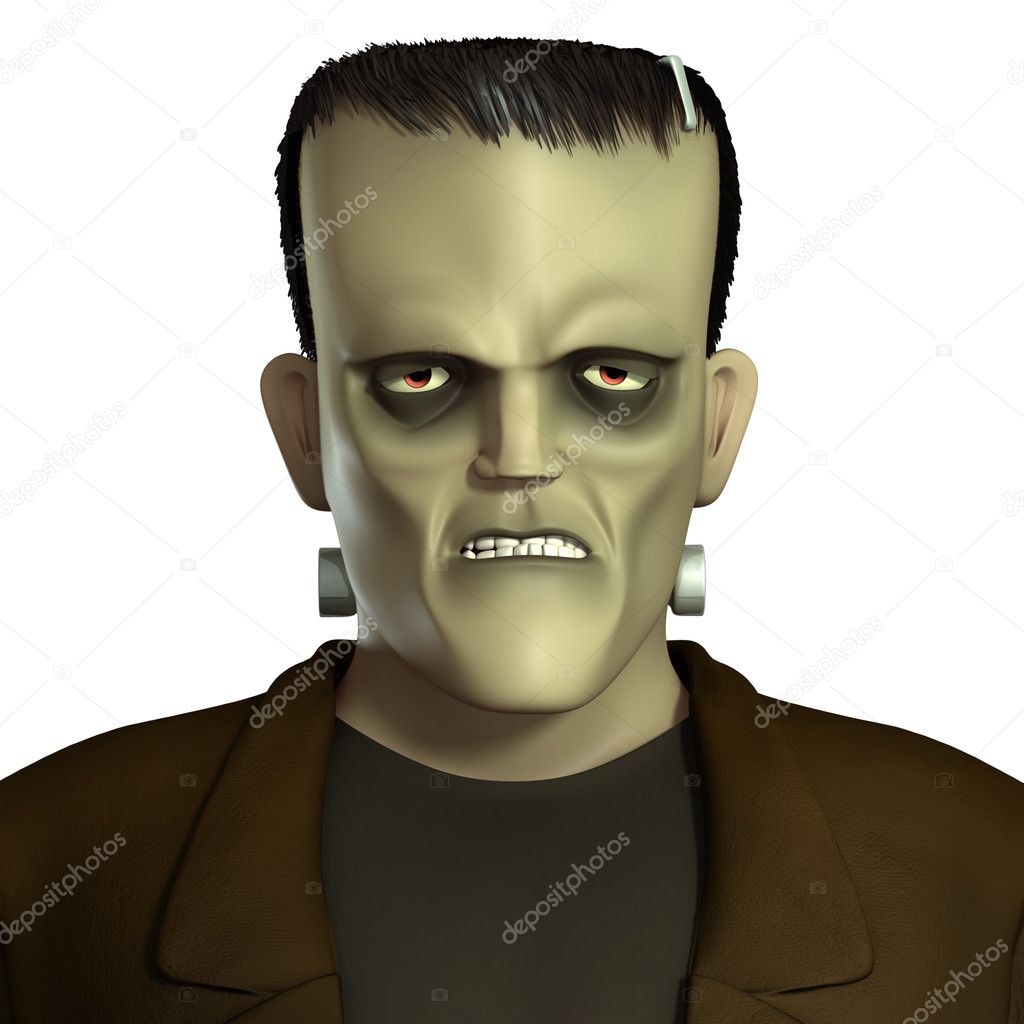 Cartoon green Frankenstein