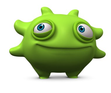 sevimli yeşil canavar