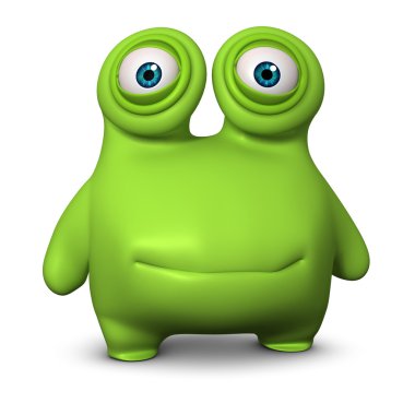 sevimli yeşil uzaylı