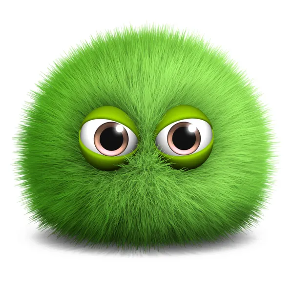 Зеленый пушистый инопланетянин — стоковое фото