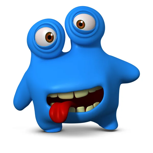 Crazy blå monster — Stockfoto