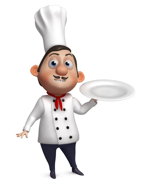 Cook holding a plate. — Stock Photo, Image